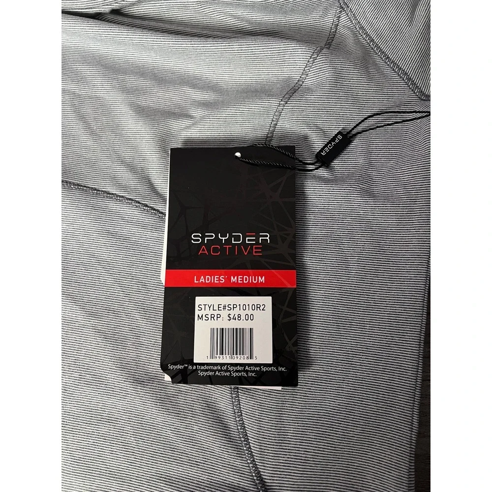 Spyder Active NWT Gray Striped Base Layer Top Women's Size Medium - Picture 6 of 10